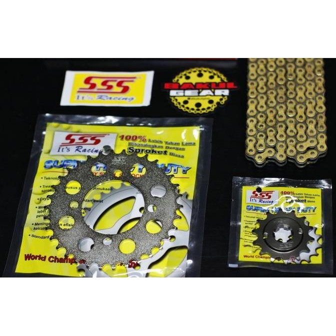 Gear set sss Grand Supra X 100 Suprax rantai sss 415