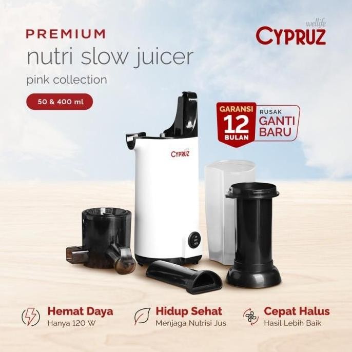 Sale- Cypruz Slow Juicer Pemeras Buah Dan Sayur Listrik Jr1000- Mini Slow Juicer