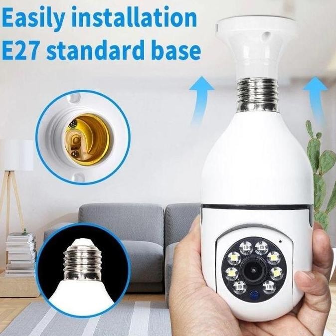 Tersedia Smart HomeCCTV Kamera IP Kamera CCTV Bulb HD 8MP Wifi Lampu 360 PTZ Anti Air
