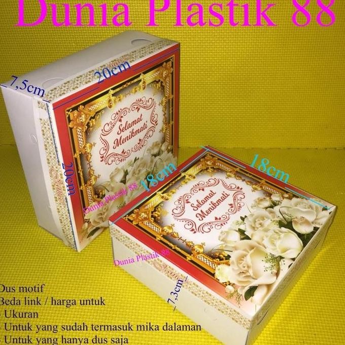 

Isi50Set Dus Motif + Mika 20X20Cm & 18X18Cm Box Kardus Kotak Kertas Tempat Nasi
