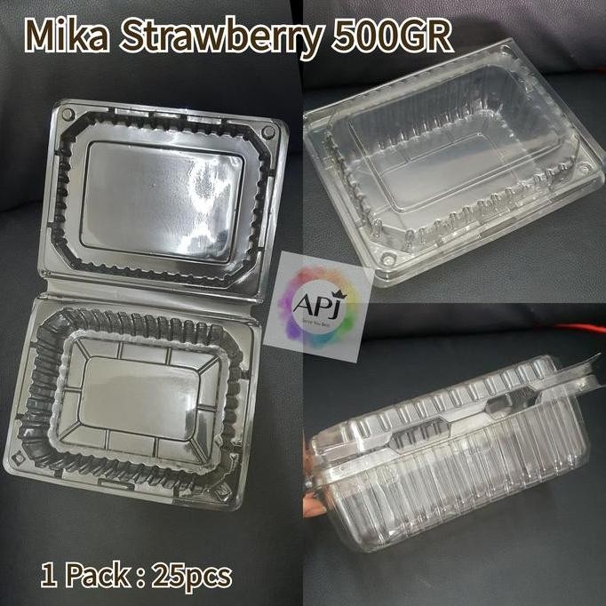 Isi 25Pcs Mika Strawberry / Mika Buah / Mika Kotak Buah / Mika Tomat
