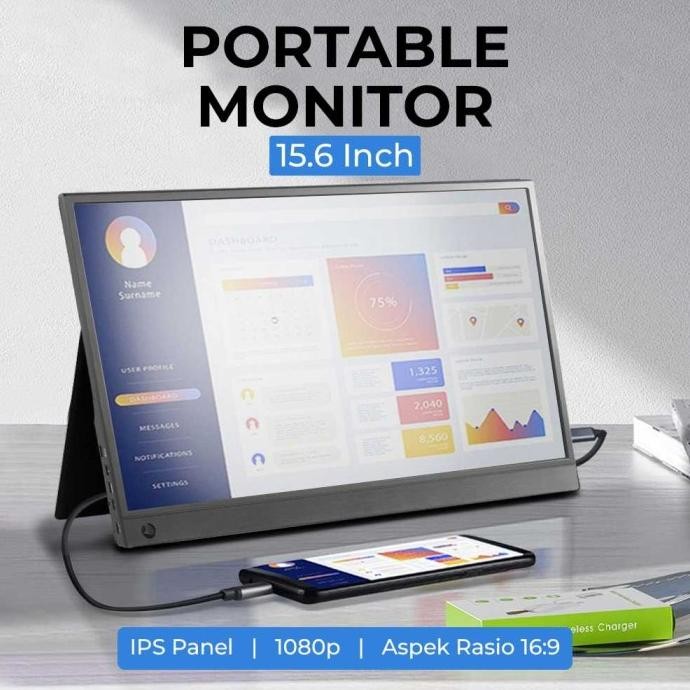 Tersedia Monitor Portable FHD IPS 15.6 Inch 1080P Touchscreen Layar HDR Portabel Tablet PC Komputer 