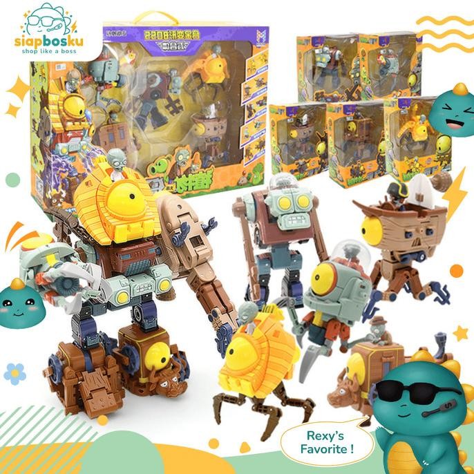 Robot Mainan Anak Plant Vs Zombie Action Figure 5 In 1 - Single Figure