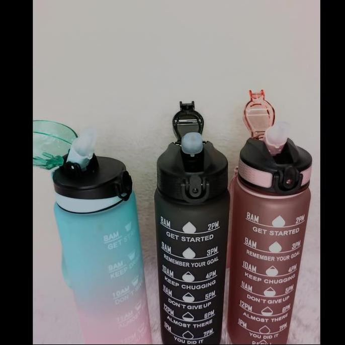 Botol Motivasi Viral 1L Petg/Tritan/Tumbler 1000Ml Gradient Gradasi