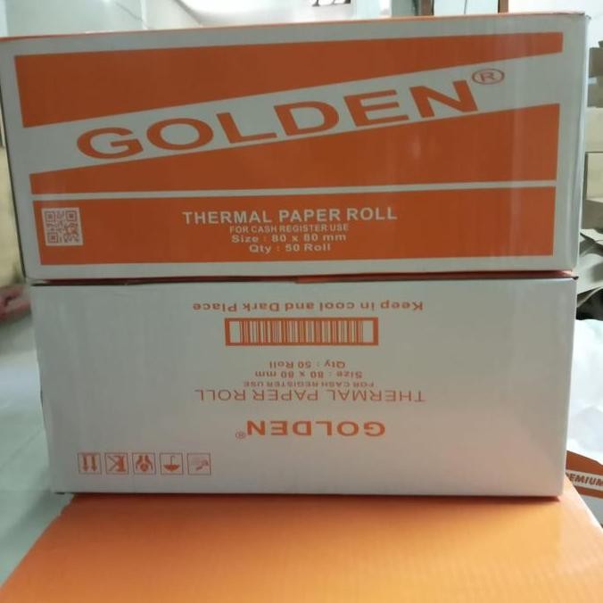 

NEW Thermal paper Golden 80x80mm hasil print hitam 1dus isi 50 roll