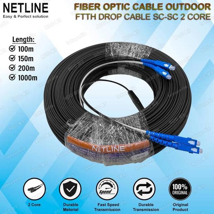 Kabel Precon FO Fiber Optic 2 Core SC UPC Outdoor 100M 150M 200M 1000M