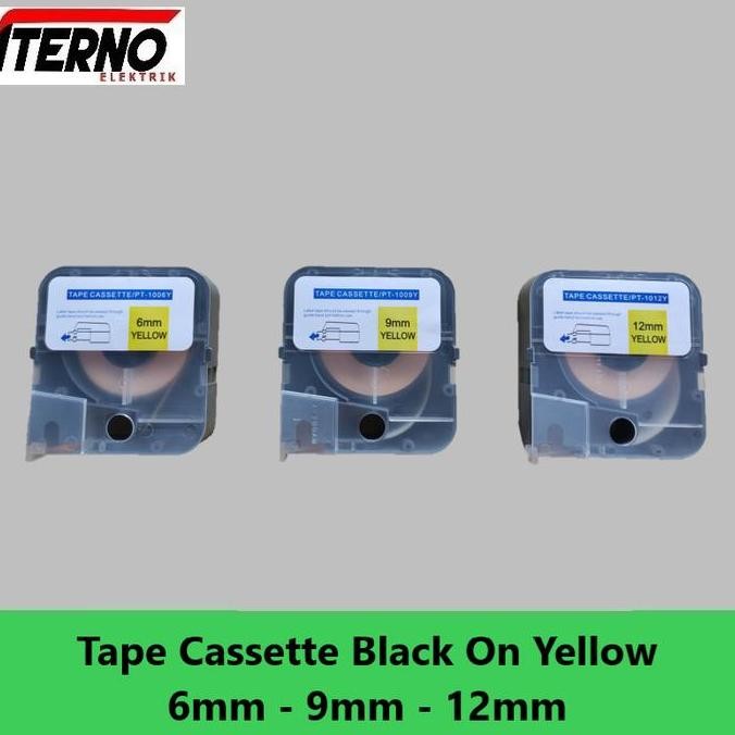 

Puty Label Tape Cassette 6Mm Pt-1006Y Black On Yellow Untuk Pt1010 New Stok