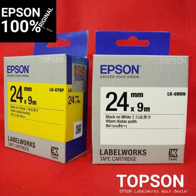

Epson Labelworks Lk-6Wbn Lk-6Ybp 24Mm | 9 Meter | Label Tape Cartridge New Stok