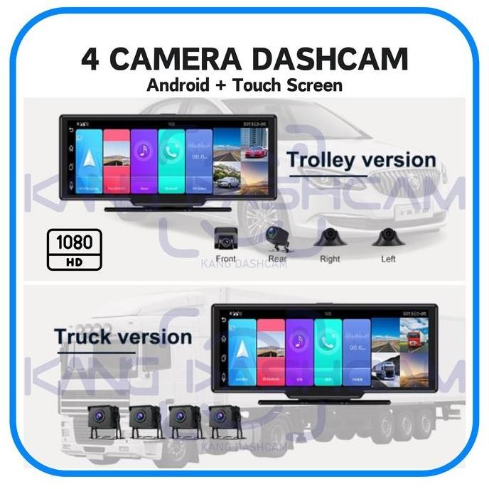Tersedia Dashcam 4 Kamera + GPS Tracker 4G + Android untuk Mobil / Truk