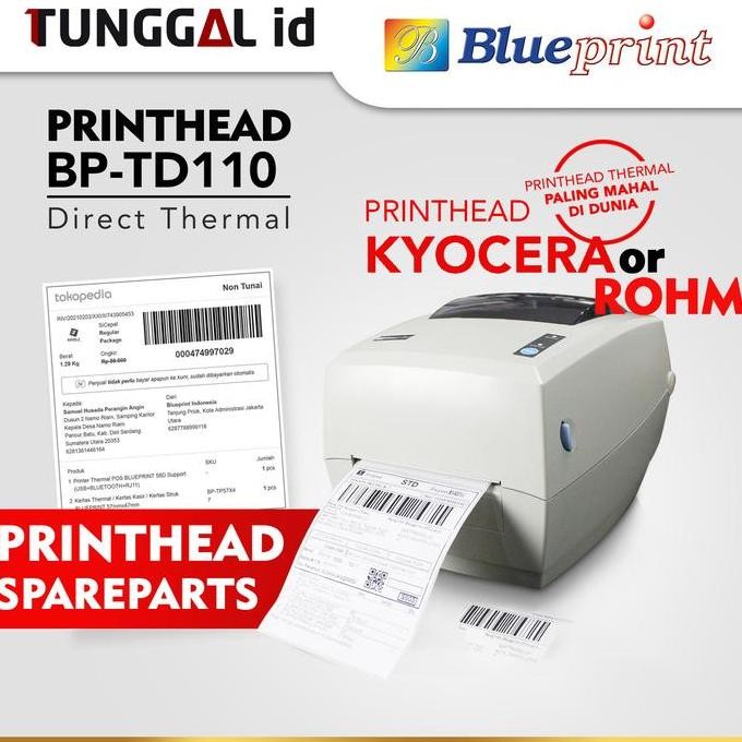Printhead Printer Thermal Blueprint Td110 Td110D X Td110Bt New Stok