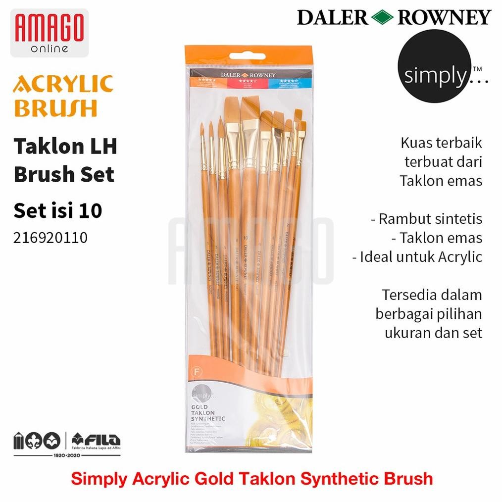 

DALER-ROWNEY Simply Acrylic Gold Taklon Brush Set 10 pcs - 216920110 AST