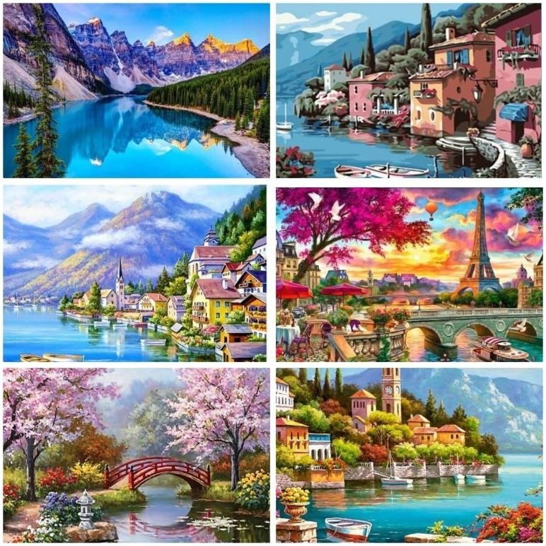 

DIY Canvas Painting By Numbers Kit Lukisan Kanvas Cat 40 X 50CM AST