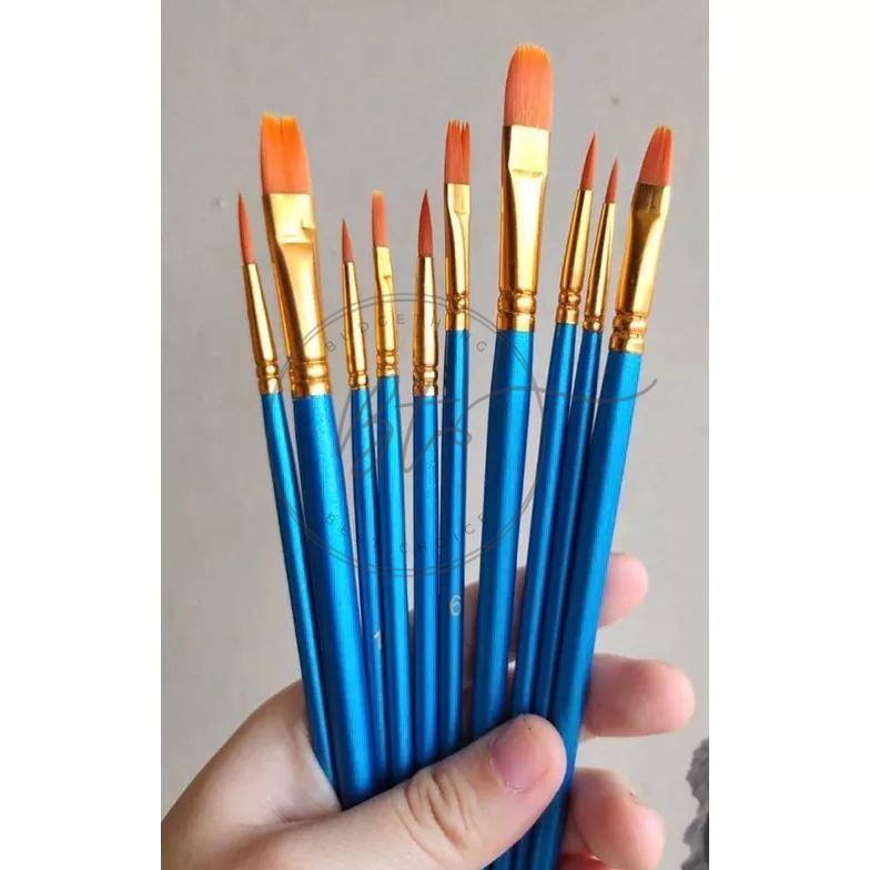 

[B240] Satu Set Kuas Cat Minyak Plastik Cat Air Lukis Kuas Seni Yang Dilukis Dengan Tangan AST