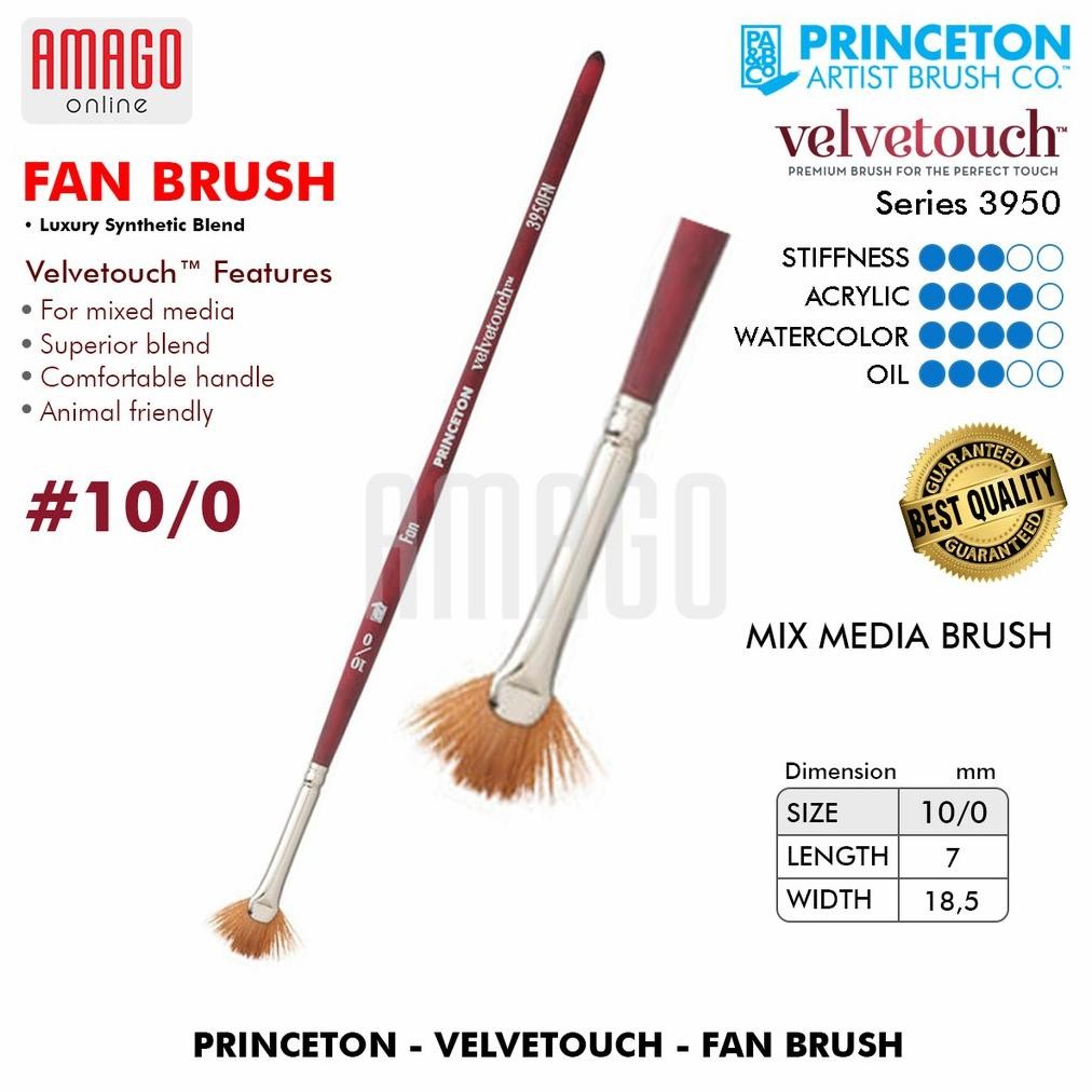 

Brush PRINCETON - Velvetouch - Fan 10/0 - Synthetic - Short Handle - P3950FN100 AST