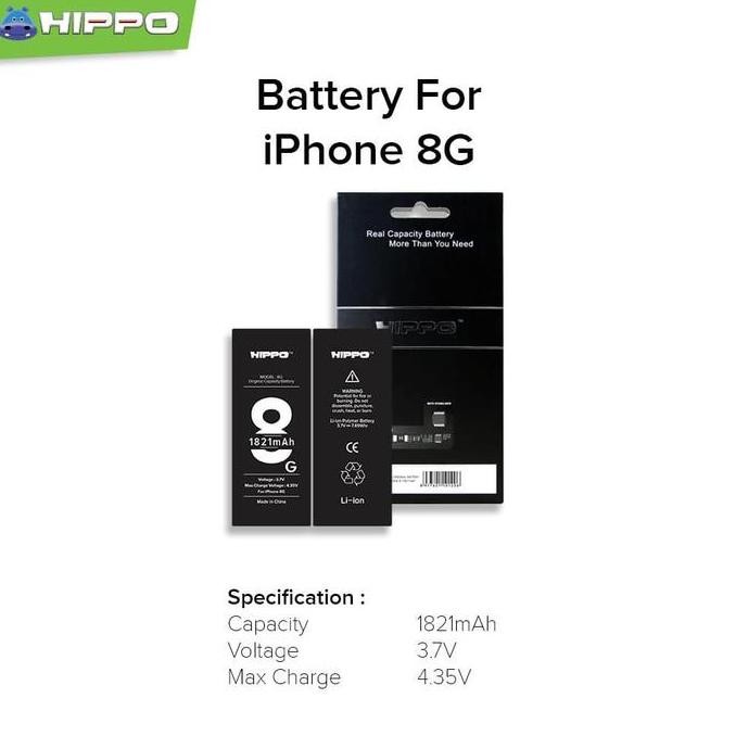 Hippo Baterai Iphone 8 1821 Mah Original Premium Cell Quality