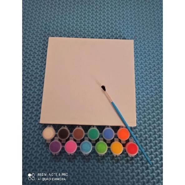 

kanvas lukis dan cat 12 warna 1 kuas AST