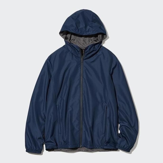 Jaket Pria Uniqlo Parka Reversible Jacket 182577 Biru Dongker Navy (Best Quality)