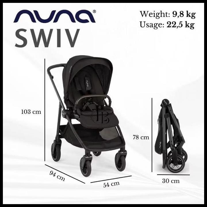 Terlaris Stroller Baby Nuna Swiv All Wheel 360 Derajat Rotation Included Raincover & Travel Bag & Cu