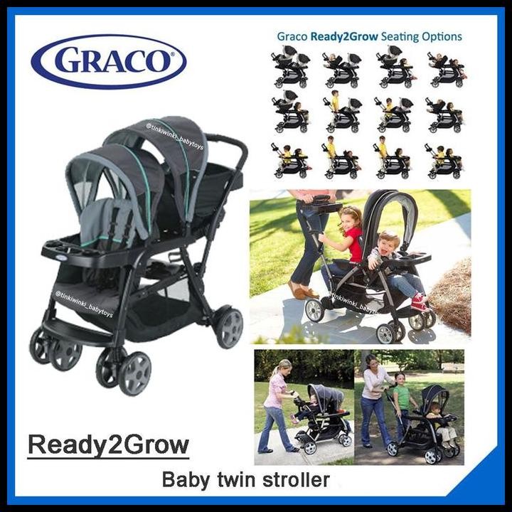 Terlaris Graco Ready2Grow Stand And Ride Double Stroller Tandem High Quality