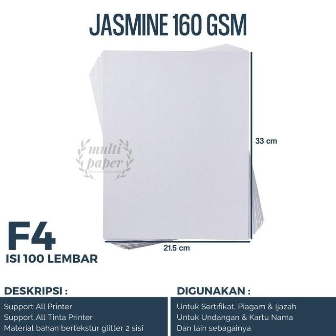 

NEW Kertas Jasmine F4 isi 100 lembar / Fancy Paper / Kertas Undangan