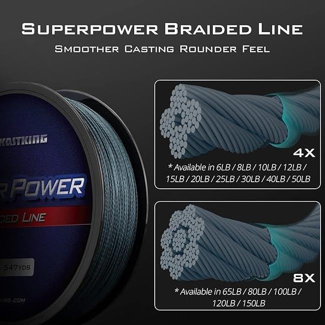 [OFFICAL] KASTKING SuperPower PE Senar Pancing 137 Meter, Warna abu-abu, 20lbs, 30lbs, Super Power P