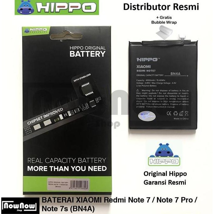 Baterai Hippo Xiaomi Redmi Note 7 / Note 7 Pro / Note 7S Bn4A Bn 4A