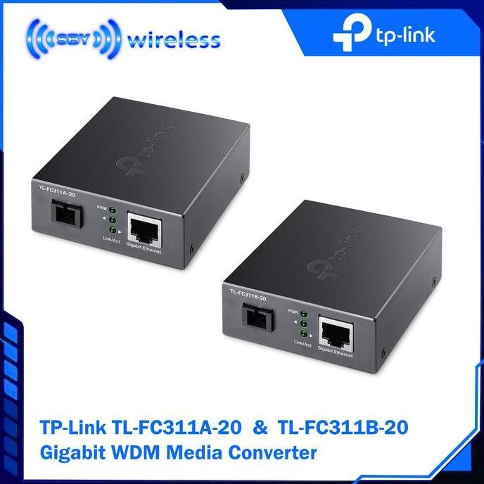 TERMURAH - TPLINK TL-FC311A-20 Plus TL-FC311B-20 Media Converter FO toLAN Gigabit