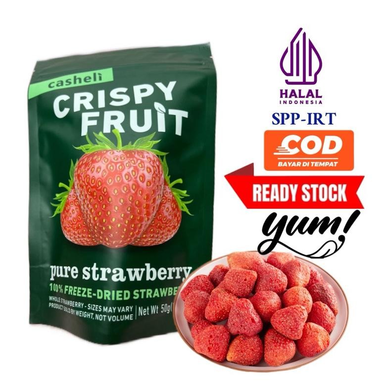 

Casheli Strawberry Kering Crispy Freeze-dried Premium Stroberi Snack Food Buah Asli