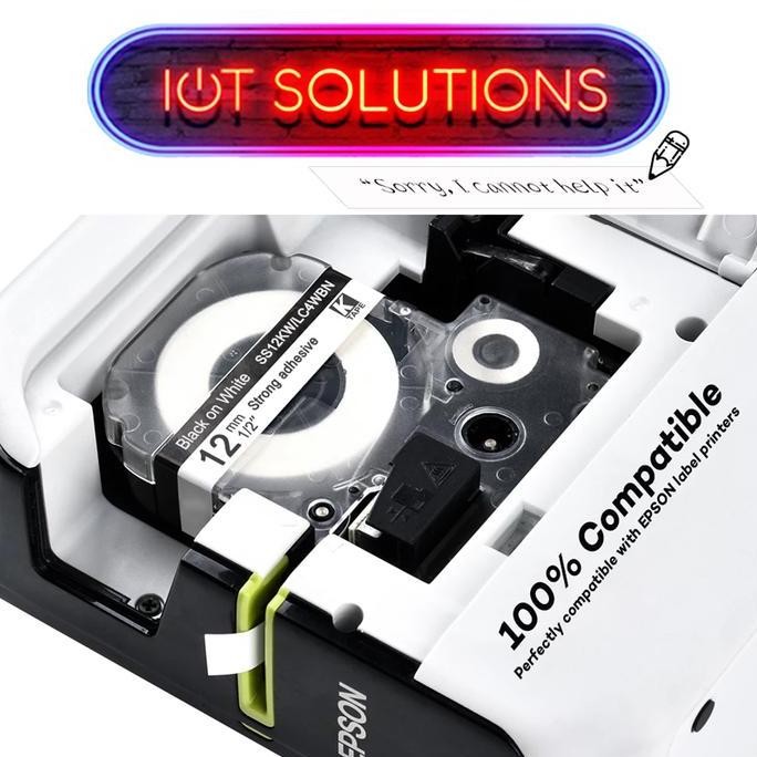 

Label Tape Lc4Wbn Ss12Kw Compatible Epson Lw300 Lw400 Kingjim 12Mm 8M New Stok