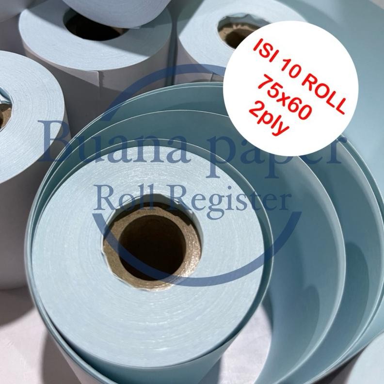 

Isi 10 Roll Kertas 2 Ply 75x60 Putih Biru Epson TMU220 Dotmatrix dan lain-lain AST