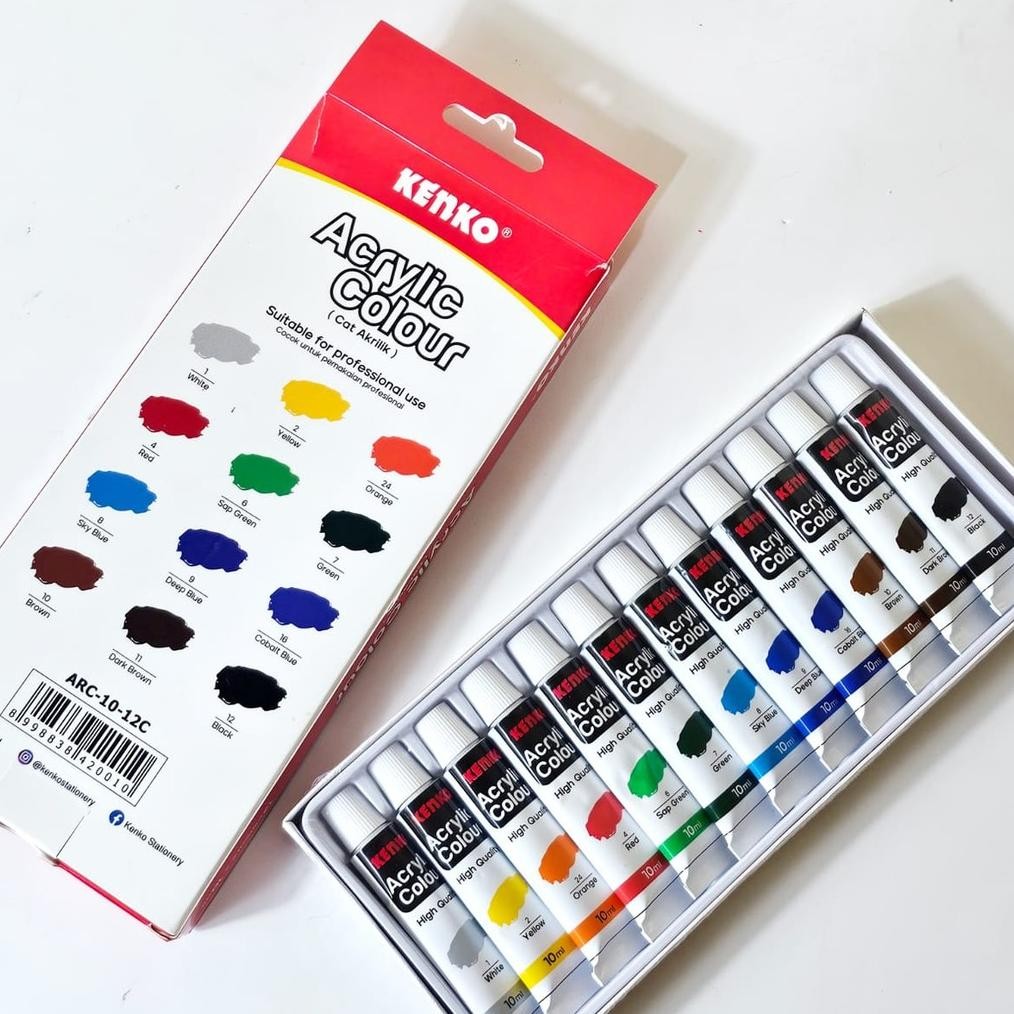 

SOS Cat Lukis Acrylic KENKO 12W/Cat Akrilik/Cat Kanvas/Painting Set/Paint AST