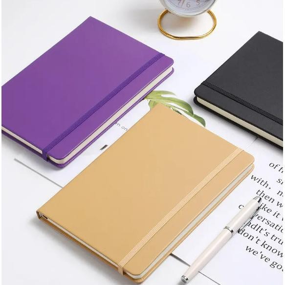 

PU Leather Notebook With Strap Buku Diary Hardcover Isi Bergaris peulanopapers AST