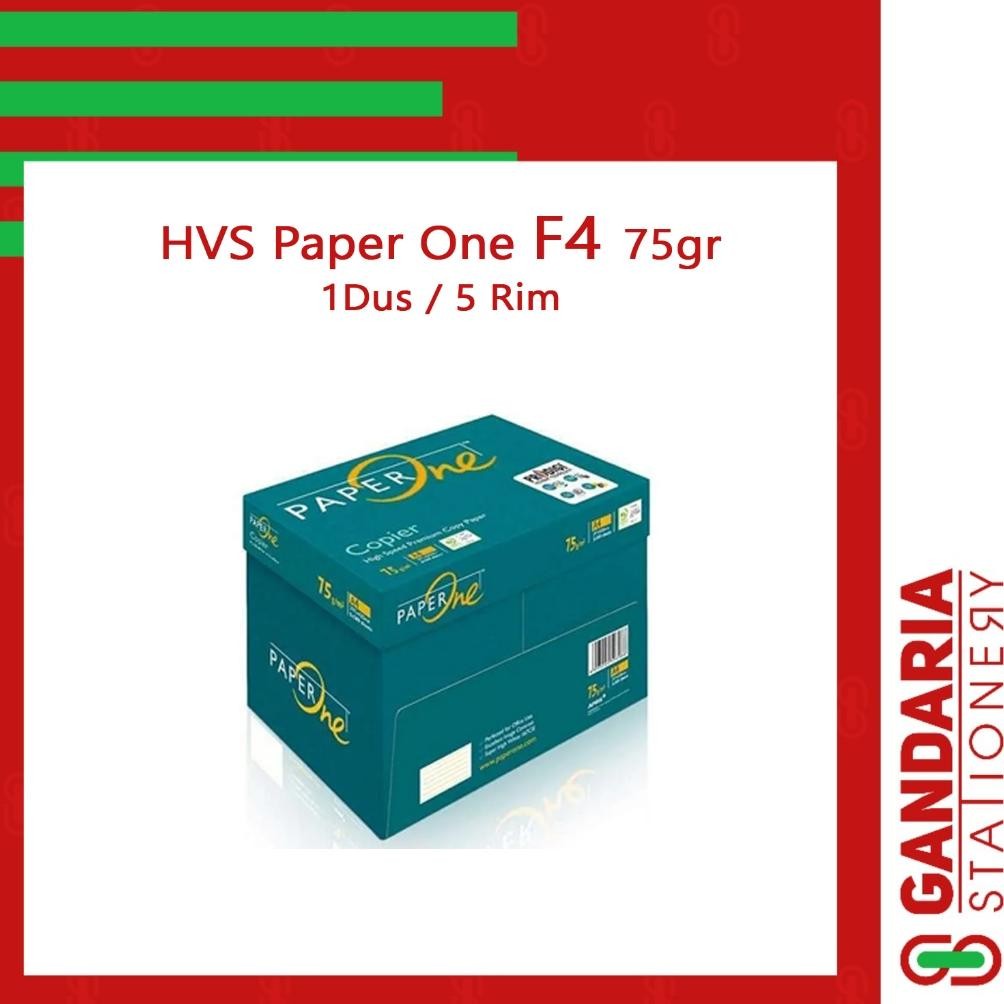

Paper One Kertas Hvs F4 75 gram - 1 Dus isi 5 Rim. AST