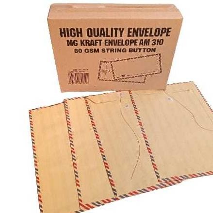 

1 Box / 50 Lembar Amplop Coklat Tali Folio By Kiky / Amplop Tali Coklat Kraft Lamaran 310 AST