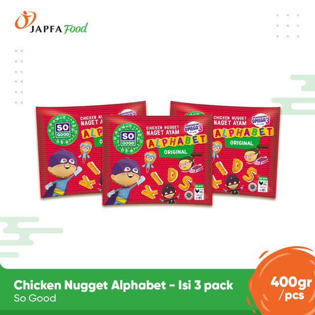 

So Good Chicken Nugget / Naget Ayam Alphabet 400gr - Isi 3 pack