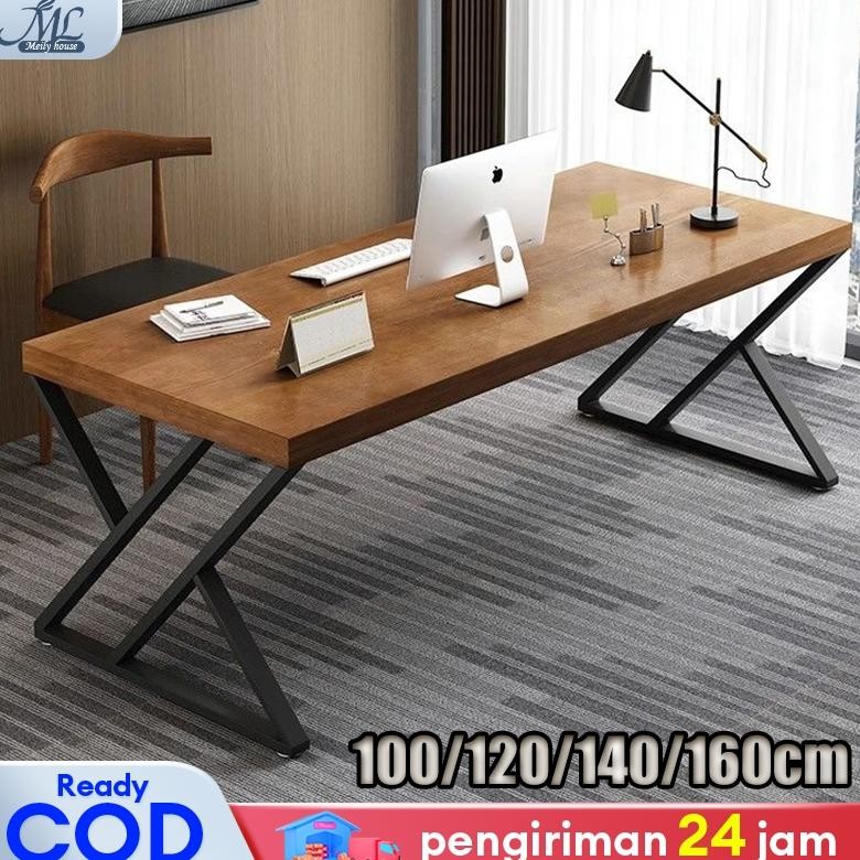 Meja Kerja Kayu Meja Komputer Meja Belajar Meja Kantor  100% kayu solid