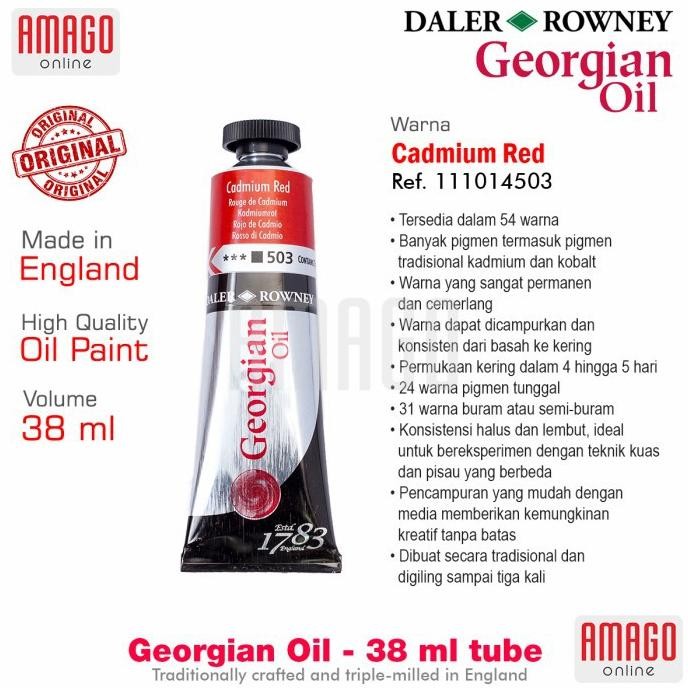 

DALER-ROWNEY Georgian Oil 38 ml - Cat Minyak Lukis - Cadmium Red - 111014503 AST