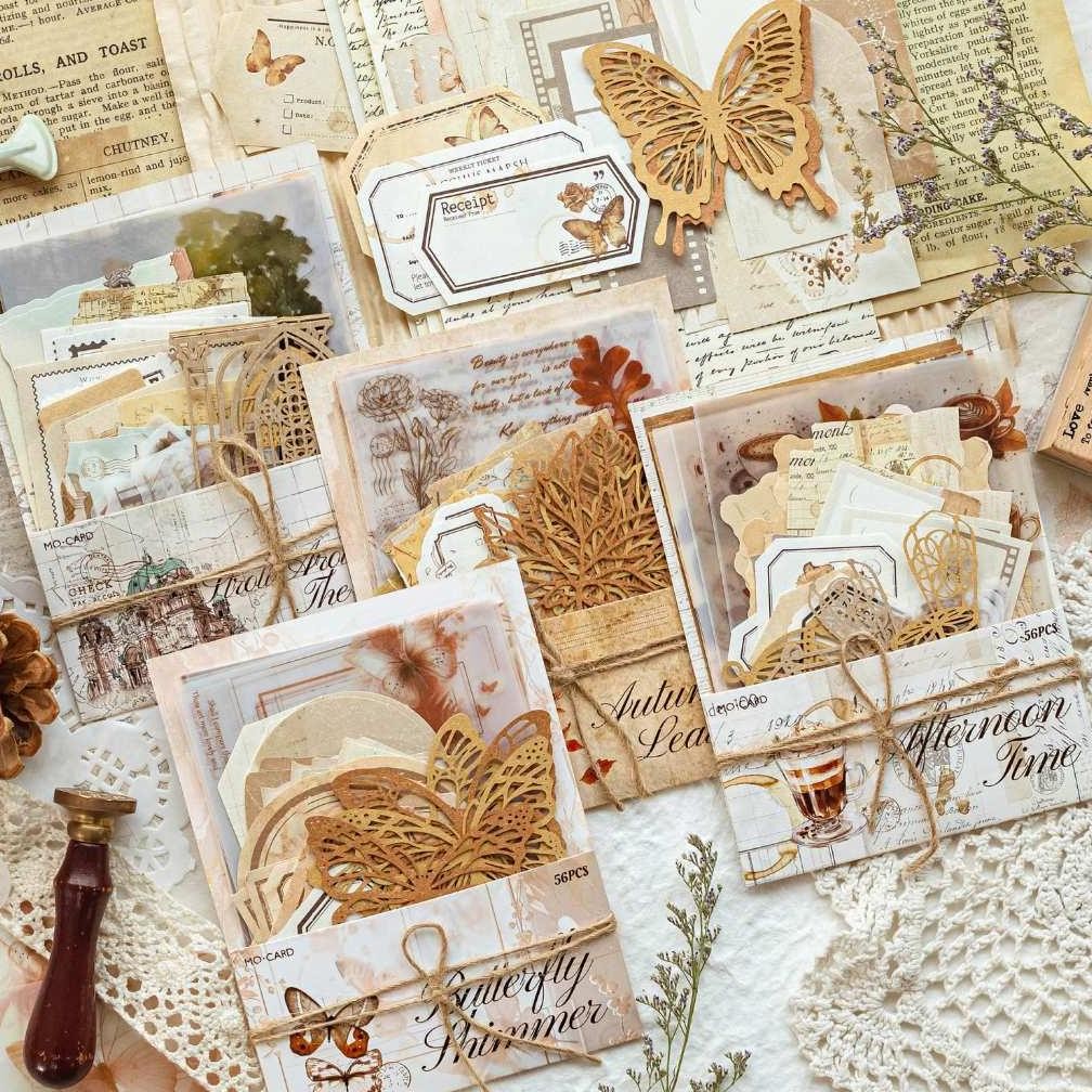 

56pcs Kertas Hias Seri Perjalanan Sepanjang Tahun Untuk Dekorasi Scrapbook Bullet Journal Diary Jurnal Retro Vintage AST