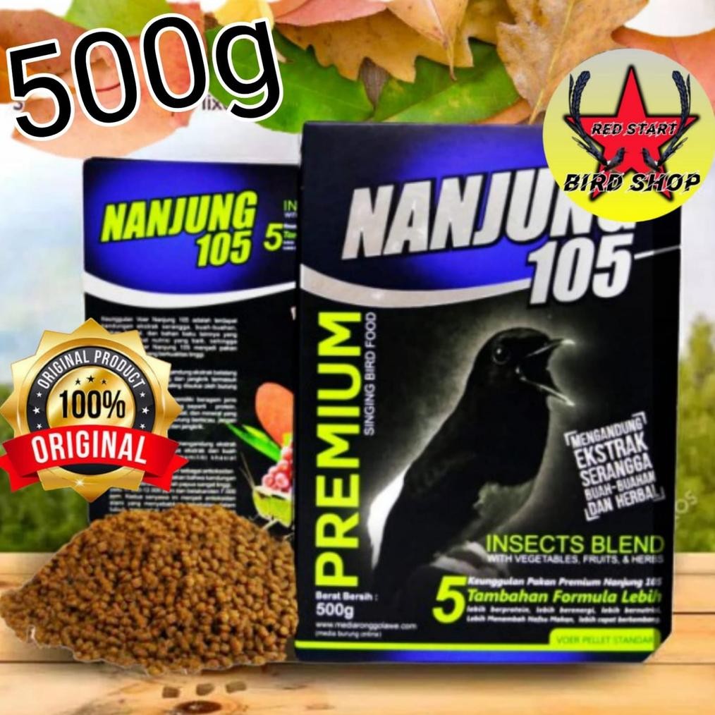 READY STOCK NANJUNG 105 PREMIUM VOER PELLET EBOD JAYA PUR PELET PAKAN MAKANAN BURUNG MURAI KACER 500