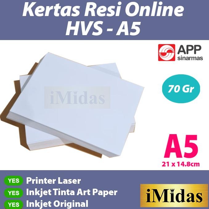 

Kertas HVS A5 (21 x 14.8cm) 70 gr- 1 rim 500 lembar AST