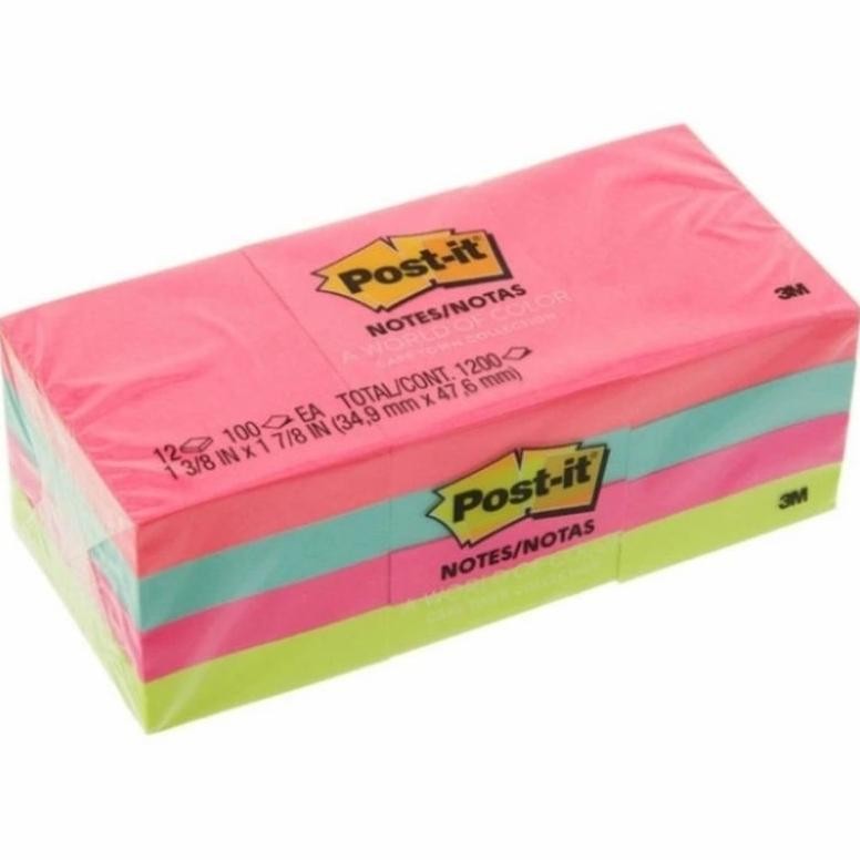 

Sticky Note Post It 3m 653 AN Neon Warna Warni 12 pad (1200 lembar) AST