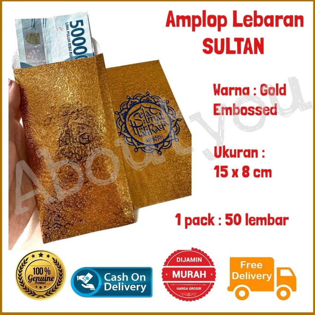 

Set 50 pcs Amplop Lebaran SULTAN JUMBO Angpao EMAS EMBOS Angpo Idul Fitri Premium Mewah AST
