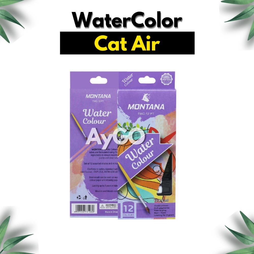 

Montana WaterColor 12 Warna/Cat Air TWC-12 PT /WaterColor Tube / Cat air AST