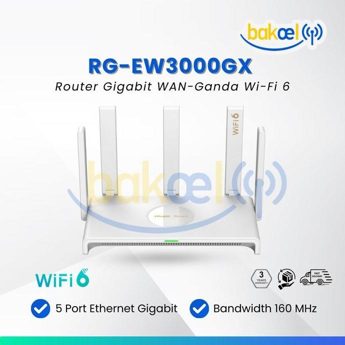 Ruijie Rg-Ew3000Gx Mesh Gigabit Dual-Band Wi-Fi 6 Pengganti Rg-Ew1800Gx Pro New Stok