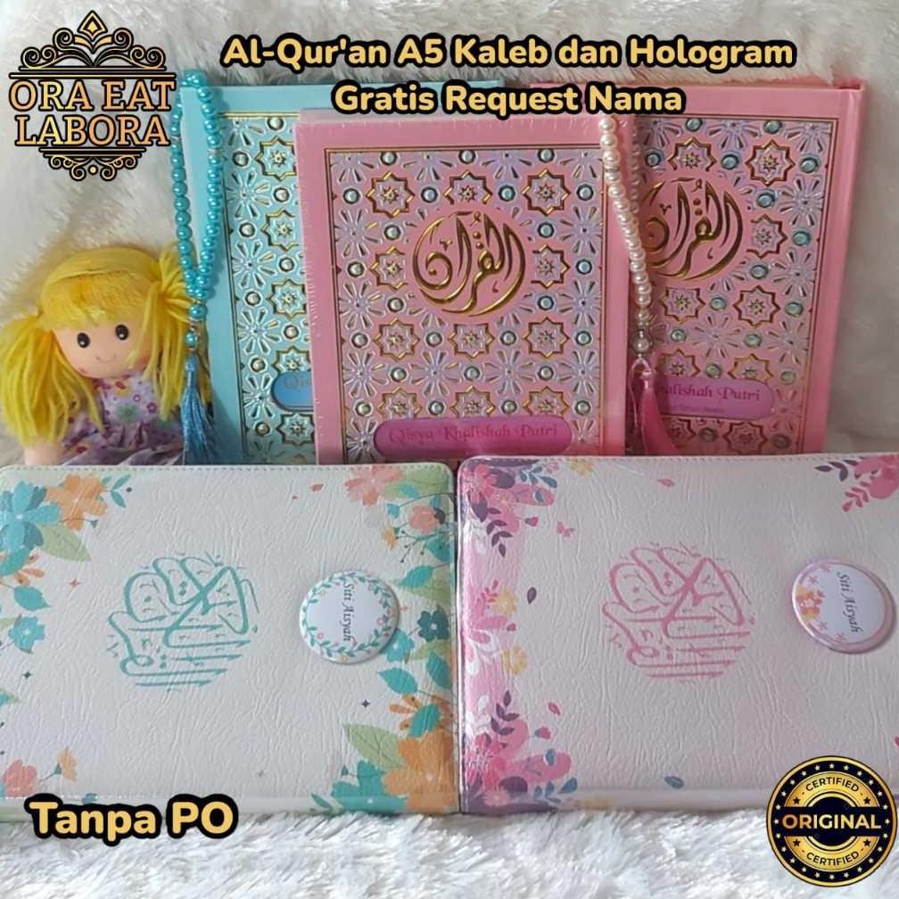 Al-Quran A5 Hologram dan Al-Quran Kaleb A5 A6 - A5 Quran Custom Nama Eksklusif Emboss Emas Silver Ho