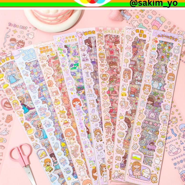 

STIKER PANJANG ISI 20 LEMBAR MOMO TRANSPARANT PVC KARTUN SERIES CUTTING STICKER DECORATIVE UNTUK DEKORASI JOURNAL HIAS SCRAPBOOK BUKU DIARY HP JOURNALING @sakim_yo AST