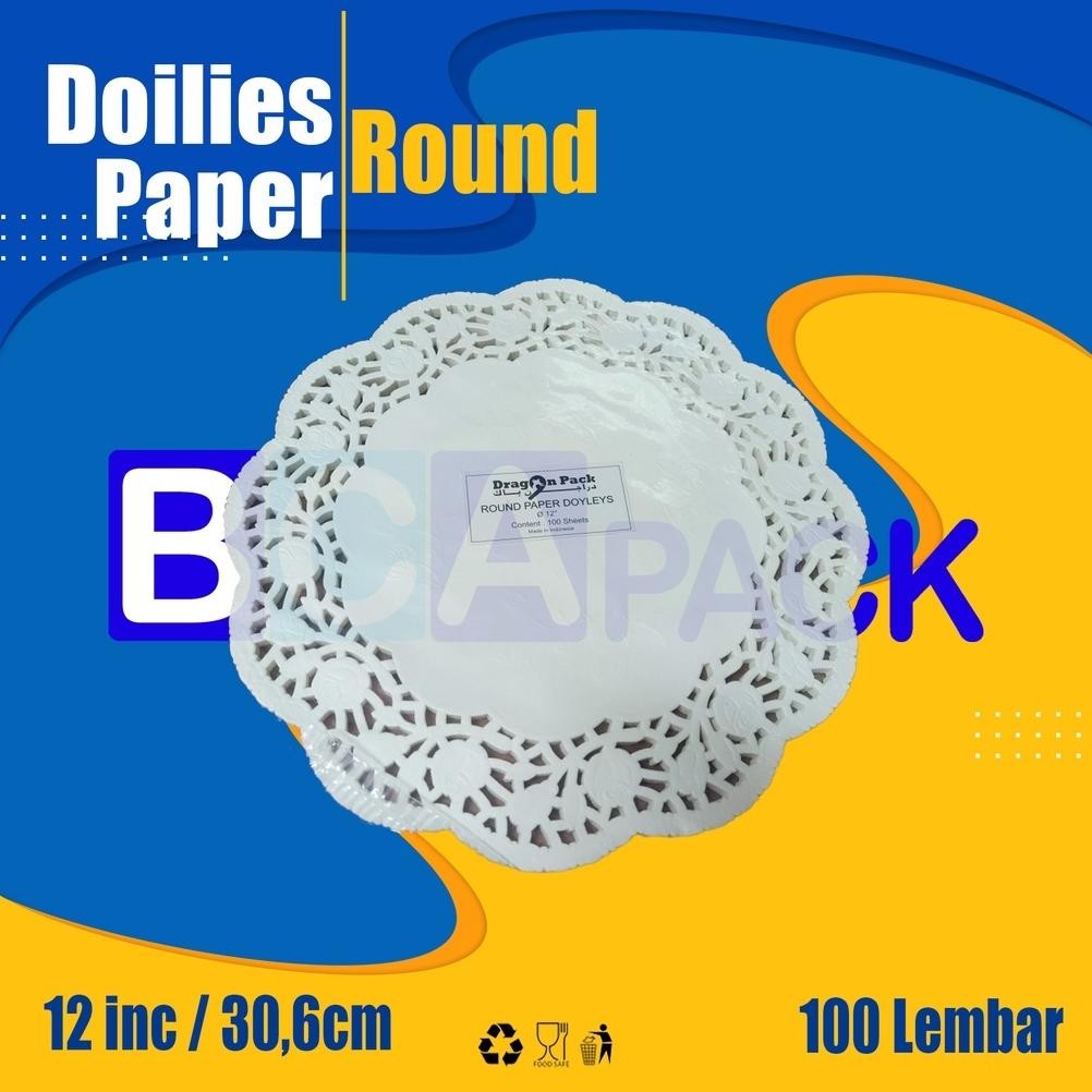 

Doilies Paper Round 12 inch - Kertas Alas Renda Kue isi 100 Lembar AST