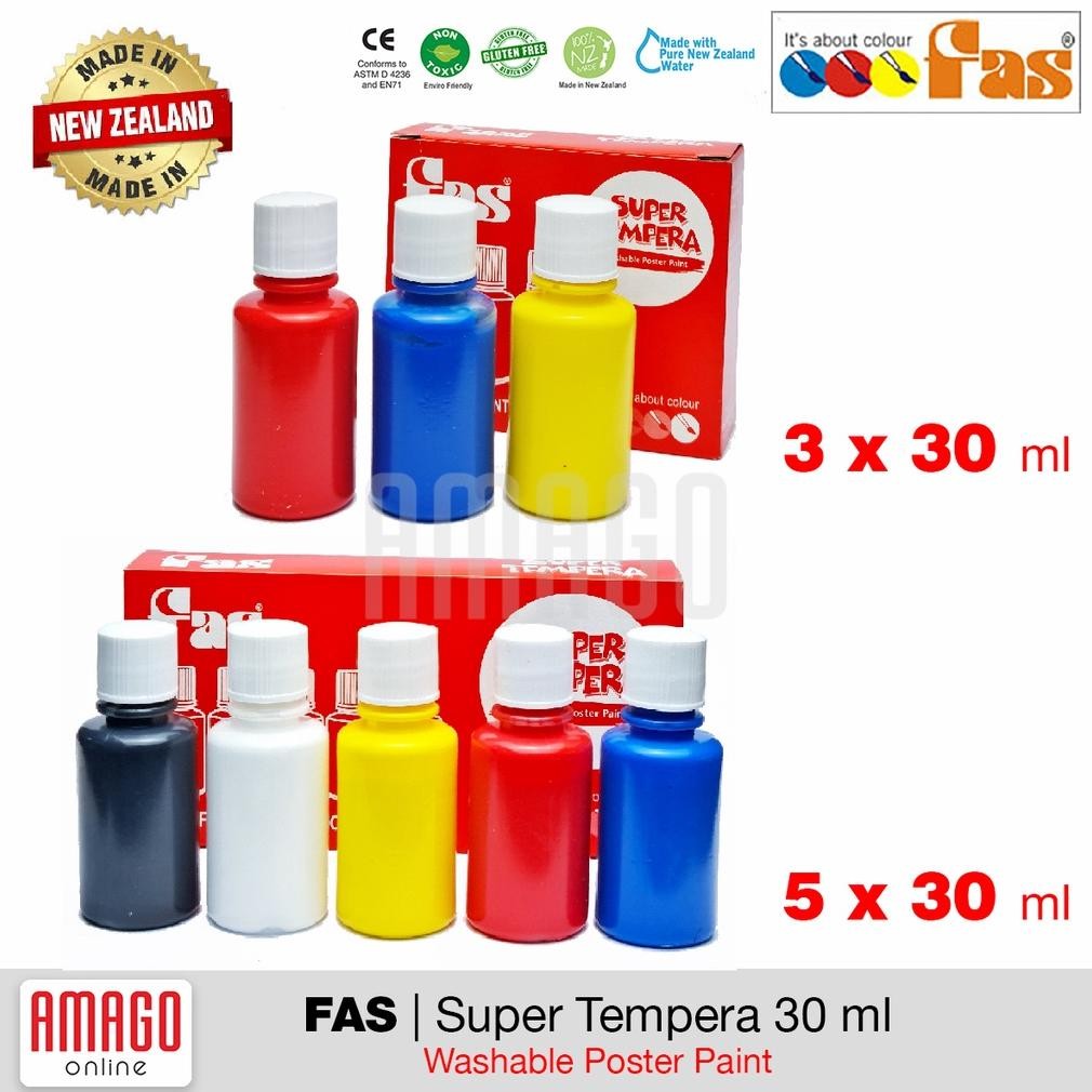 

Cat Poster Lukis FAS Super Tempera Primary Colour Set - Pilihan 3x30ml atau 5x30 ml AST