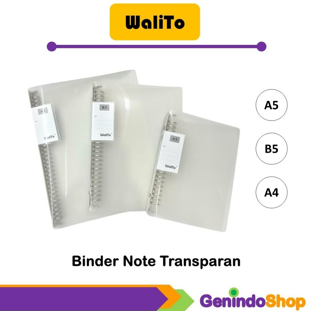 

Binder Note Transparan A5/B5/A4 Walito AST