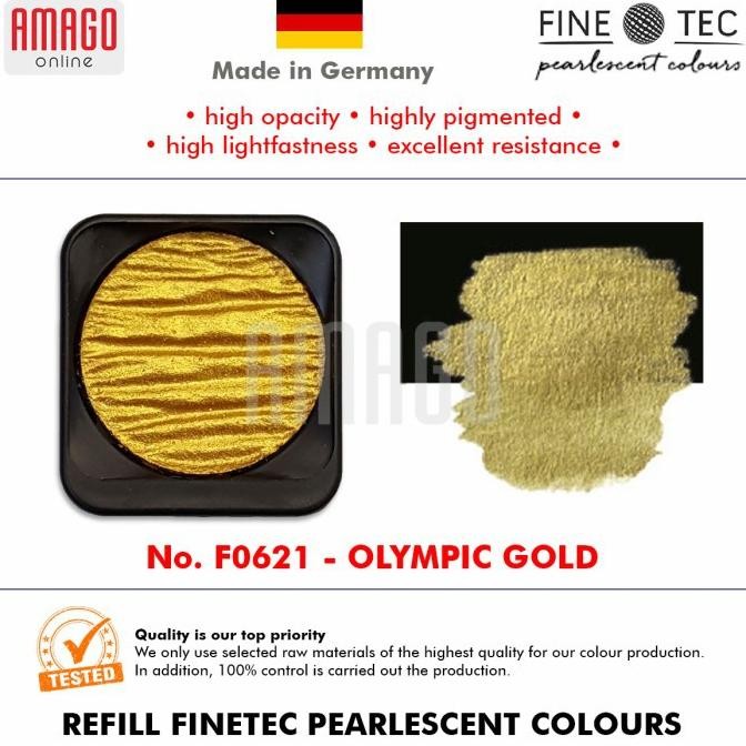 

FINETEC - Pearlescent Watercolour - F0621 Olympic Gold - Round 30mm AST